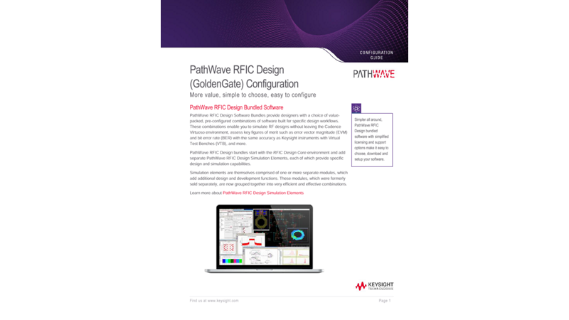 PathWave RFIC Design (GoldenGate) Configuration